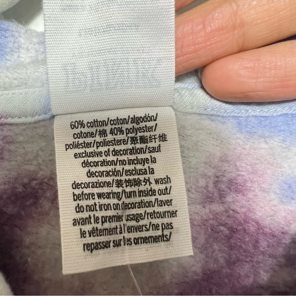 PINK Victoria’s Secret Tie-Dye Zip up Hoodie Gray Multi color Size L NWT - Picture 7 of 10